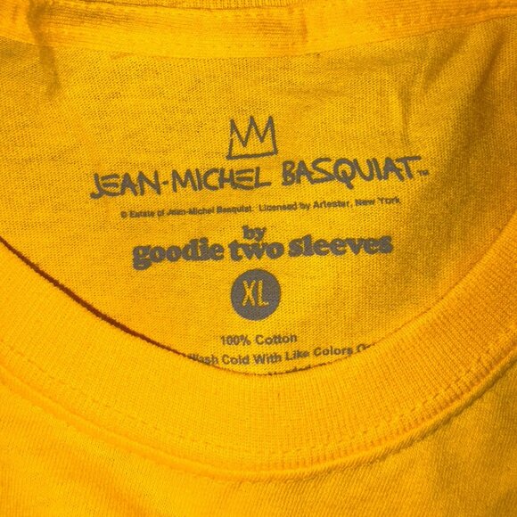 Jean Michel Basquiat Goodie Two Sleeves Tshirt Men's Size XL Yellow Warrior - Picture 5 of 5